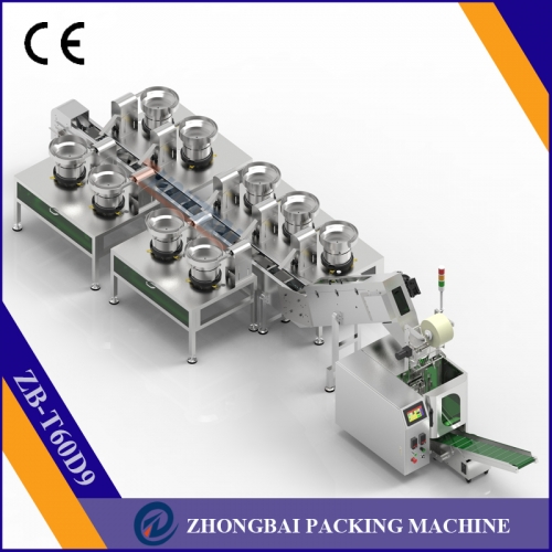 Counting Packing Machine with Nine Bowls Chain Conveyor